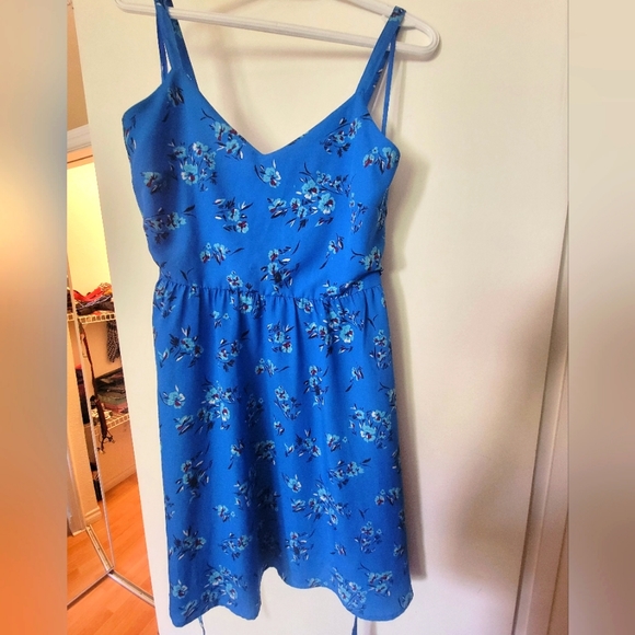 LOFT Ann Taylor vibrant blue floral sundress - Picture 3 of 7